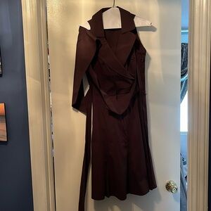 Brown sleeveless cotton spandex dress